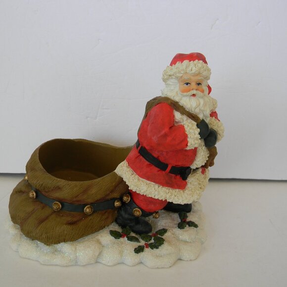 CELEBRATIONS CERAMIC SANTA WINE BOTTLE/SOAP HOLDER DECOR CHRISTMAS - Picture 1 of 8